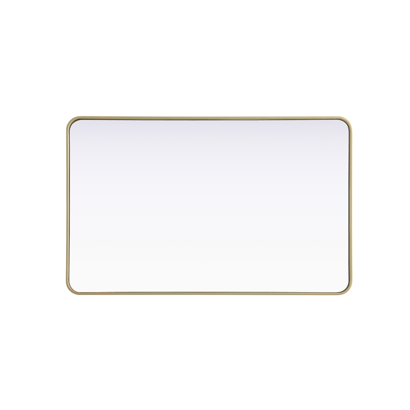 Elegant Decor Contour Metal Rectangle Mirror 30X48 In Brass