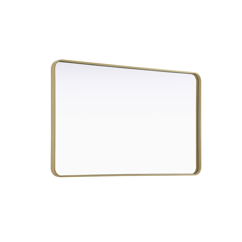 Elegant Decor Contour Metal Rectangle Mirror 30X48 In Brass