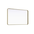 Elegant Decor Contour Metal Rectangle Mirror 30X48 In Brass