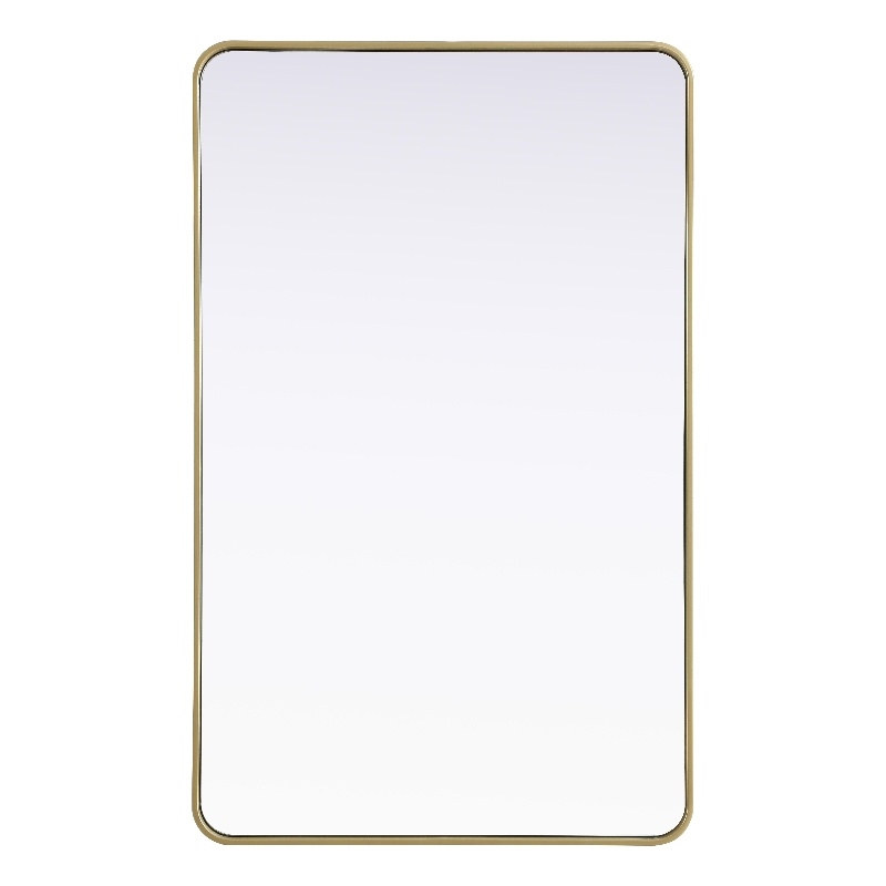 Elegant Decor Contour Metal Rectangle Mirror 30X48 In Brass