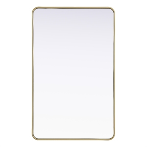 Elegant Decor Contour Metal Rectangle Mirror 30X48 In Brass
