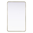 Elegant Decor Contour Metal Rectangle Mirror 30X48 In Brass