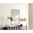 Elegant Decor Contour Metal Rectangle Mirror 30X48 In Silver