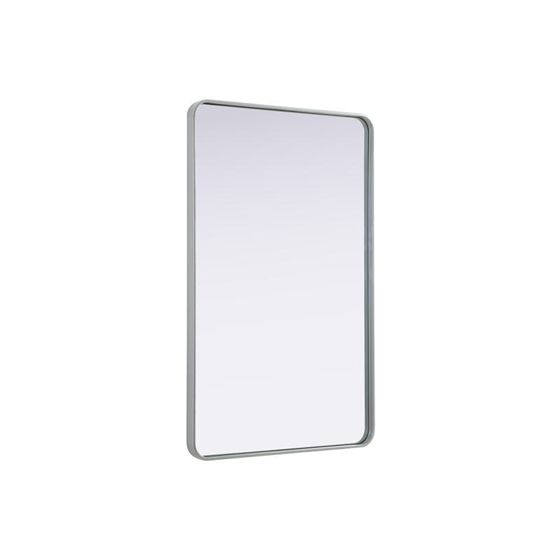 Elegant Decor Contour Metal Rectangle Mirror 30X48 In Silver