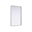 Elegant Decor Contour Metal Rectangle Mirror 30X48 In Silver