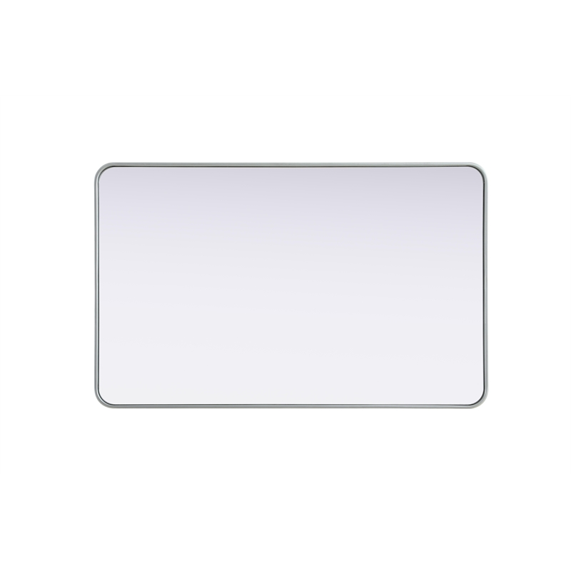Elegant Decor Contour Metal Rectangle Mirror 30X48 In Silver