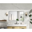 Elegant Decor Contour Metal Rectangle Mirror 30X48 In Silver