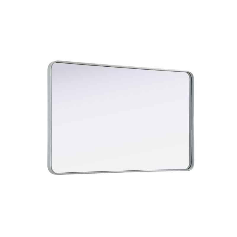 Elegant Decor Contour Metal Rectangle Mirror 30X48 In Silver