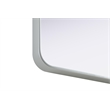 Elegant Decor Contour Metal Rectangle Mirror 30X48 In Silver