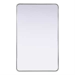 Elegant Decor Contour Metal Rectangle Mirror 30X48 In Silver
