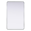 Elegant Decor Contour Metal Rectangle Mirror 30X48 In Silver