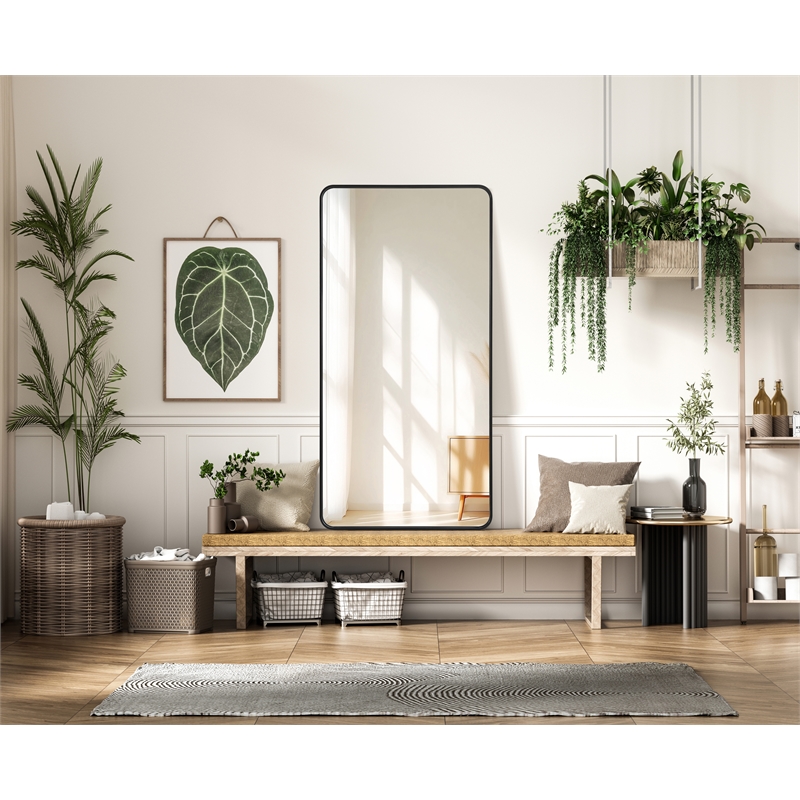 Elegant Decor Contour Metal Rectangle Mirror 30X60