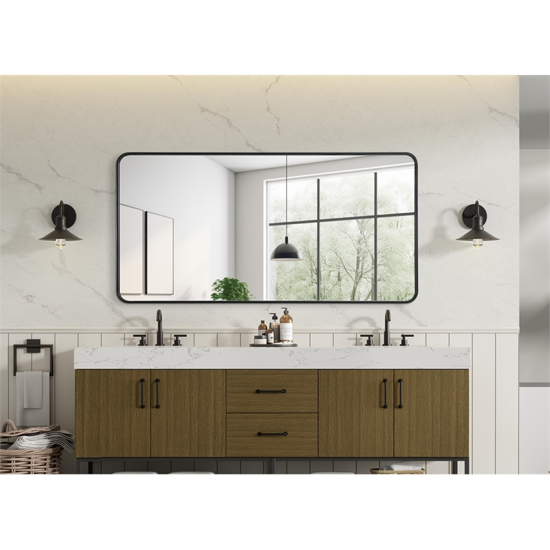 Elegant Decor Contour Metal Rectangle Mirror 30X60