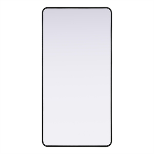Elegant Decor Contour Metal Rectangle Mirror 30X60&quot Black