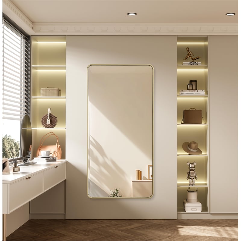 Elegant Decor Contour Metal Rectangle Mirror 30X60