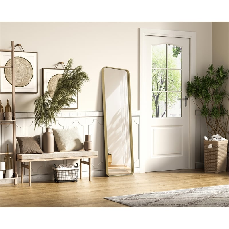 Elegant Decor Contour Metal Rectangle Mirror 30X60