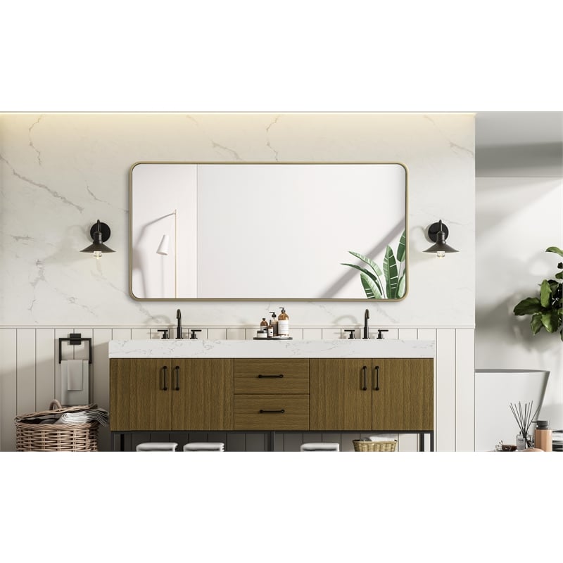 Elegant Decor Contour Metal Rectangle Mirror 30X60