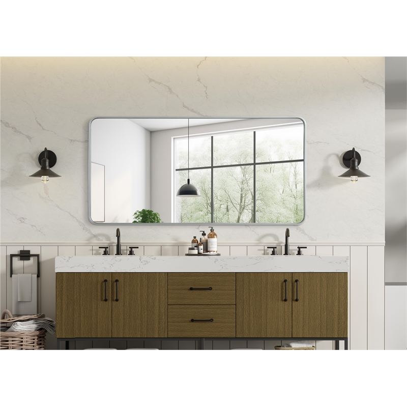 Elegant Decor Contour Metal Rectangle Mirror 30X60