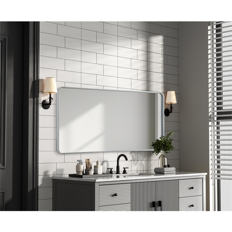 Elegant Decor Contour Metal Rectangle Mirror 30X60