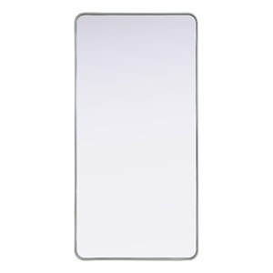 Elegant Decor Contour Metal Rectangle Mirror 30X60&quot Silver