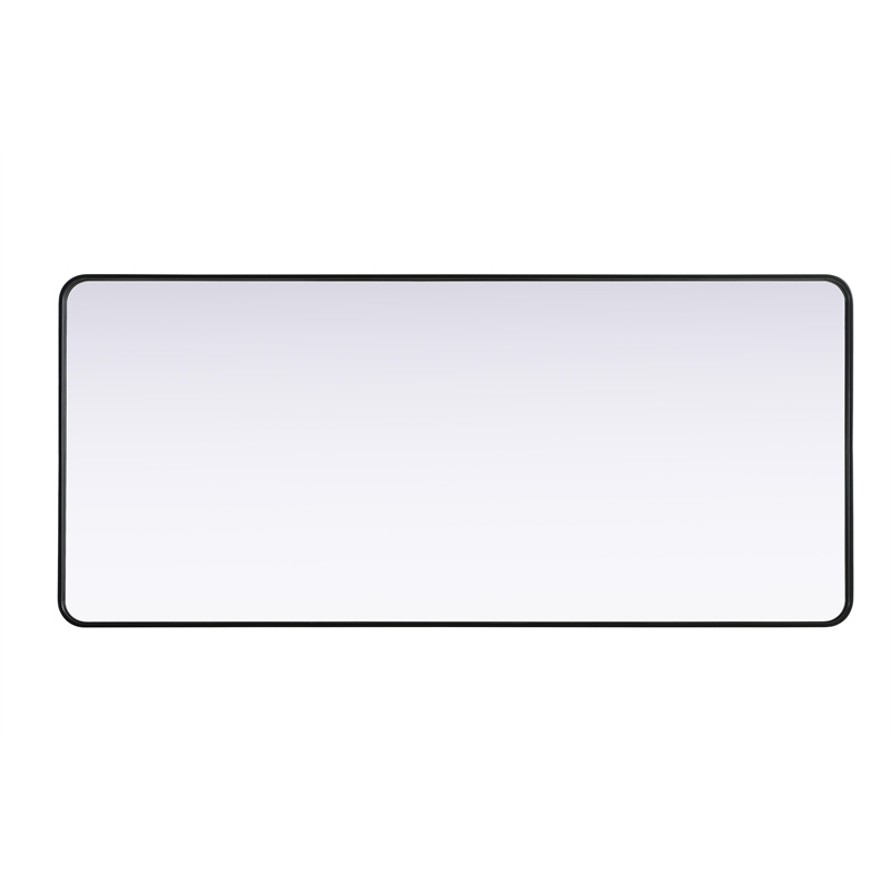 Elegant Decor Contour Metal Rectangle Mirror 32X72 In Black