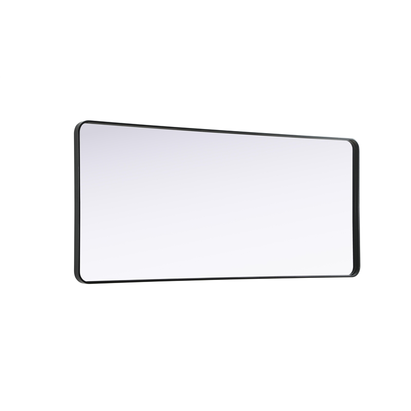 Elegant Decor Contour Metal Rectangle Mirror 32X72 In Black
