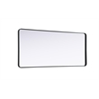 Elegant Decor Contour Metal Rectangle Mirror 32X72 In Black