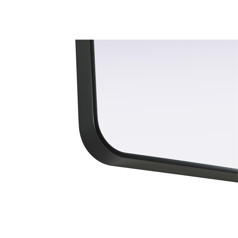 Elegant Decor Contour Metal Rectangle Mirror 32X72 In Black