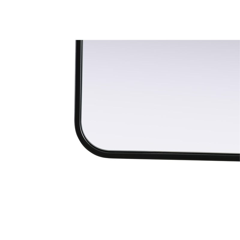 Elegant Decor Contour Metal Rectangle Mirror 32X72 In Black