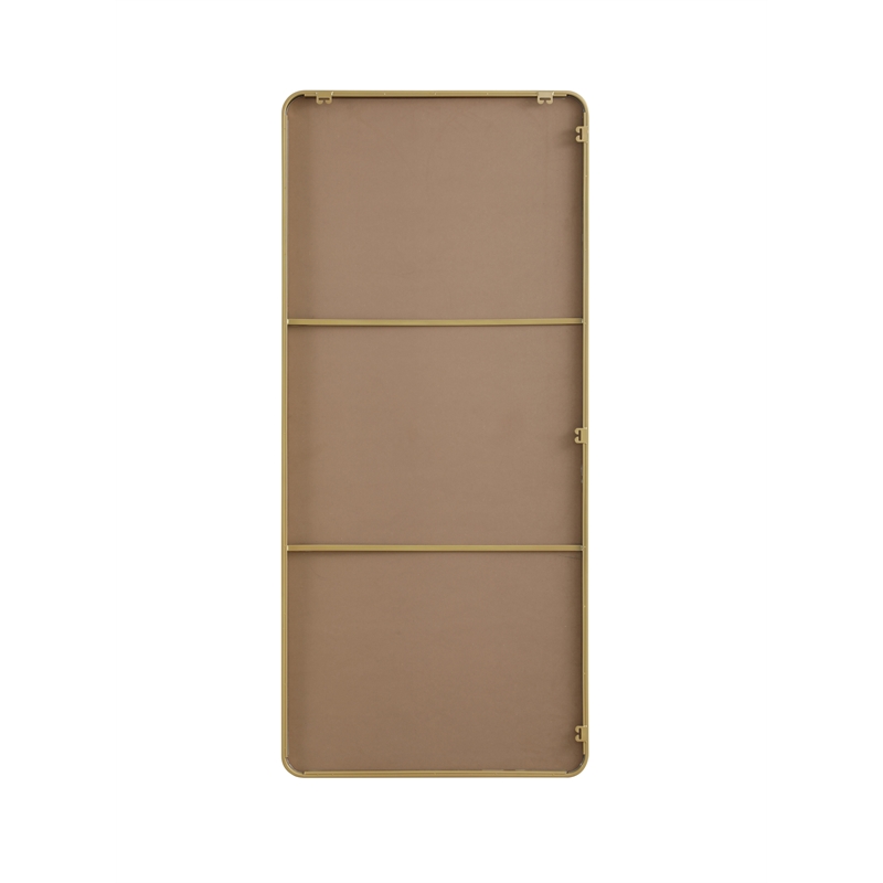 Elegant Decor Contour Metal Rectangle Mirror 32X72 In Brass