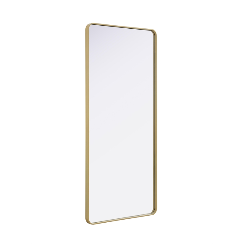 Elegant Decor Contour Metal Rectangle Mirror 32X72 In Brass