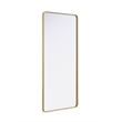 Elegant Decor Contour Metal Rectangle Mirror 32X72 In Brass