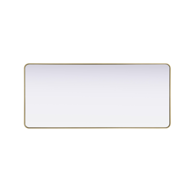 Elegant Decor Contour Metal Rectangle Mirror 32X72 In Brass