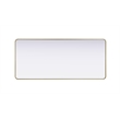 Elegant Decor Contour Metal Rectangle Mirror 32X72 In Brass
