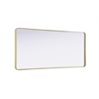 Elegant Decor Contour Metal Rectangle Mirror 32X72 In Brass
