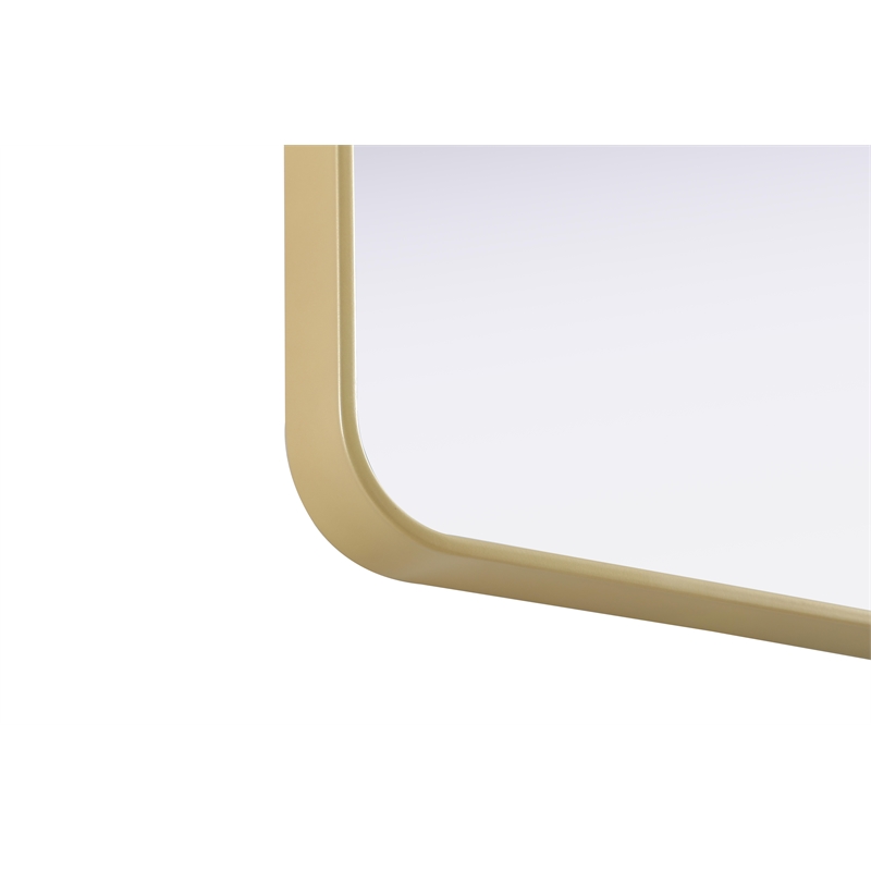 Elegant Decor Contour Metal Rectangle Mirror 32X72 In Brass