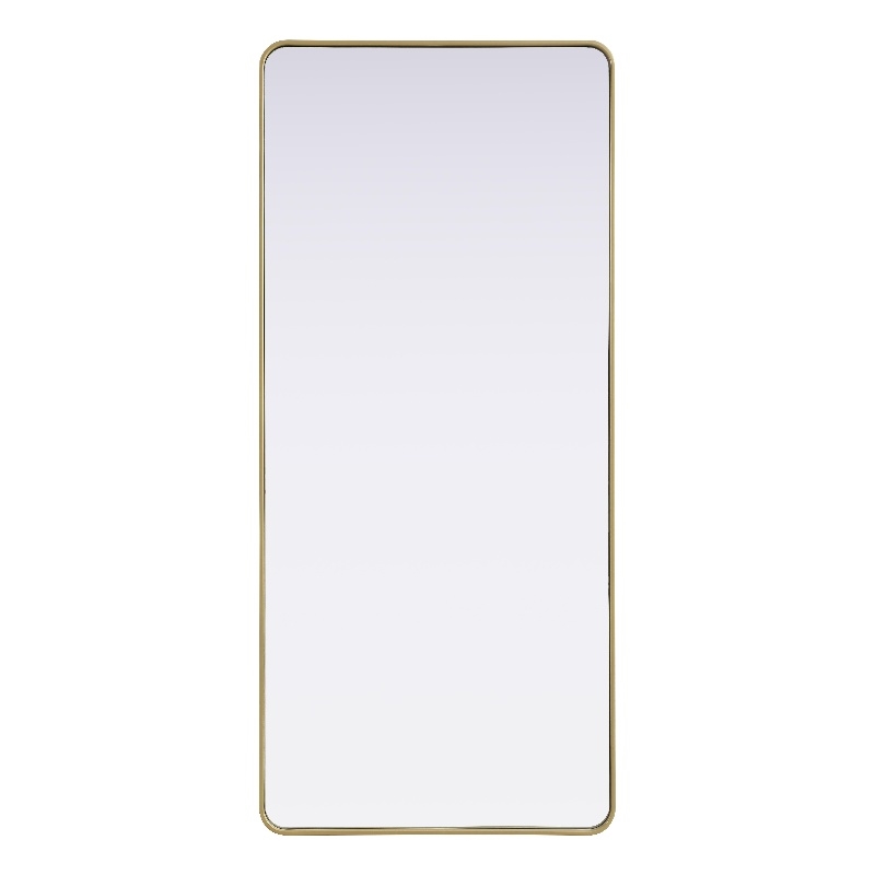 Elegant Decor Contour Metal Rectangle Mirror 32X72 In Brass