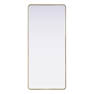 Elegant Decor Contour Metal Rectangle Mirror 32X72 In Brass
