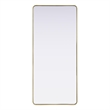 Elegant Decor Contour Metal Rectangle Mirror 32X72 In Brass