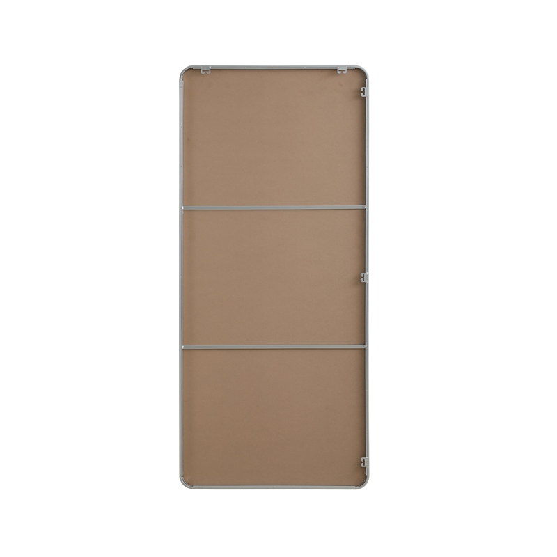 Elegant Decor Contour Metal Rectangle Mirror 32X72 In Silver