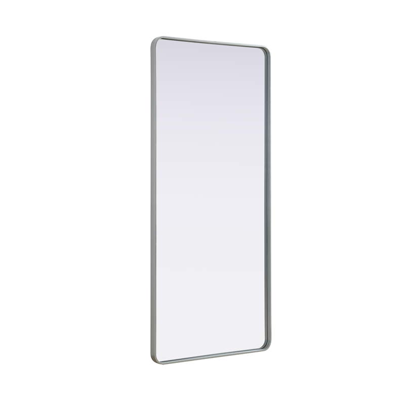 Elegant Decor Contour Metal Rectangle Mirror 32X72 In Silver