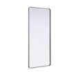 Elegant Decor Contour Metal Rectangle Mirror 32X72 In Silver