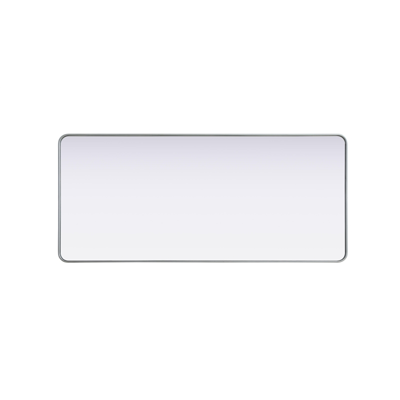 Elegant Decor Contour Metal Rectangle Mirror 32X72 In Silver
