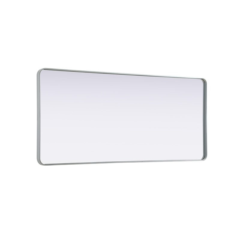 Elegant Decor Contour Metal Rectangle Mirror 32X72 In Silver