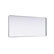 Elegant Decor Contour Metal Rectangle Mirror 32X72 In Silver