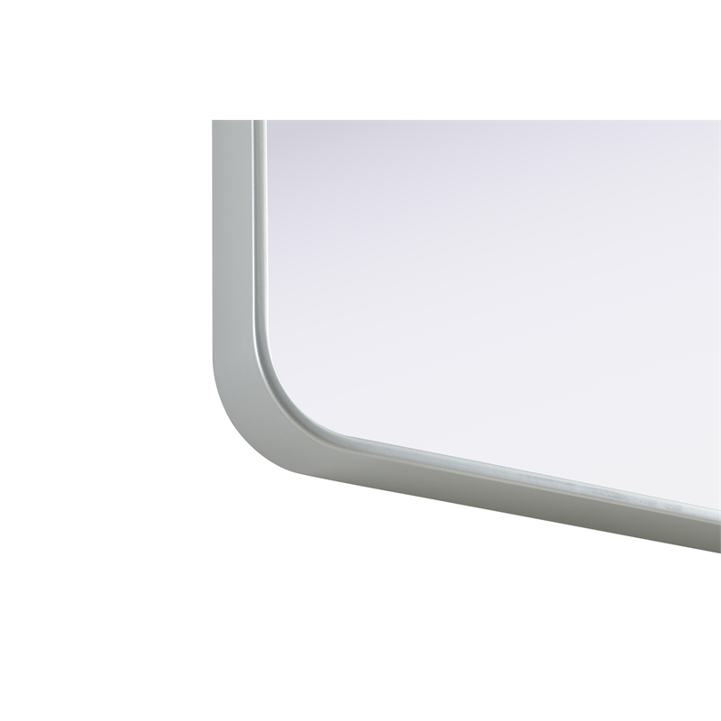 Elegant Decor Contour Metal Rectangle Mirror 32X72 In Silver