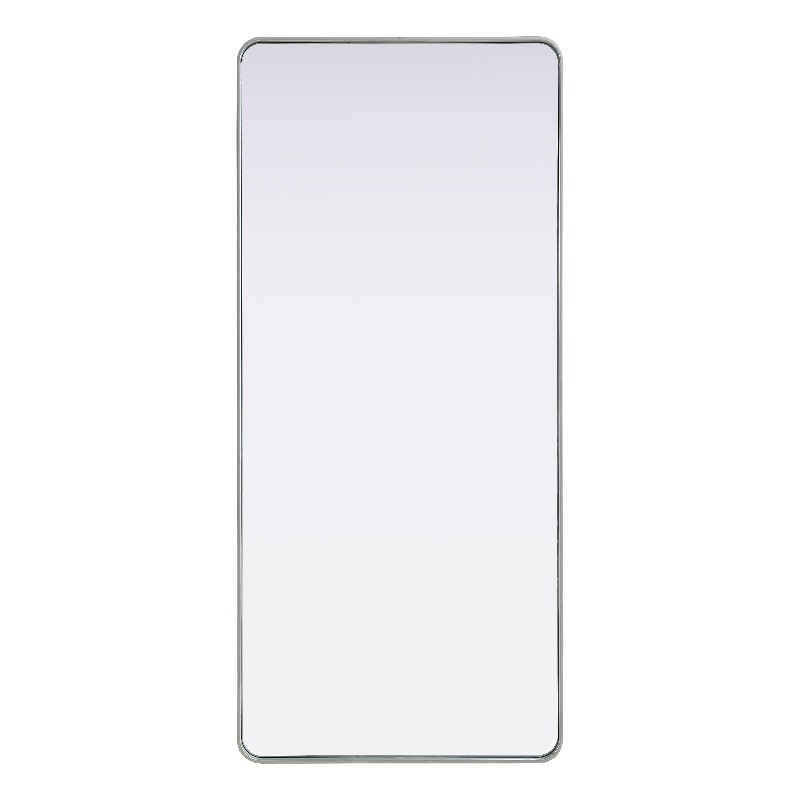 Elegant Decor Contour Metal Rectangle Mirror 32X72 In Silver