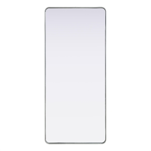 Elegant Decor Contour Metal Rectangle Mirror 32X72 In Silver