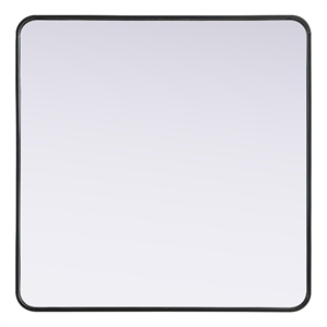 Elegant Decor Contour Metal Rectangle Mirror 36X36&quot Black