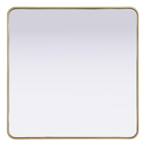 Elegant Decor Contour Metal Rectangle Mirror 36X36&quot Brass